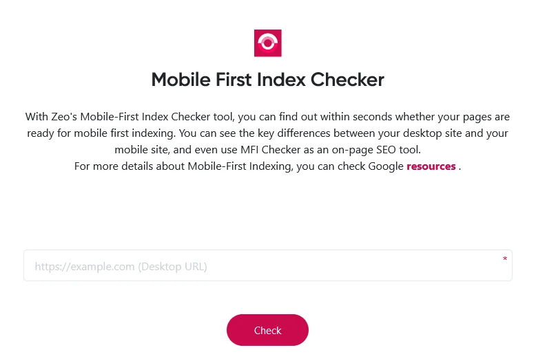 Zeo’s Mobile First Index Checker - Mobile Audit Tools